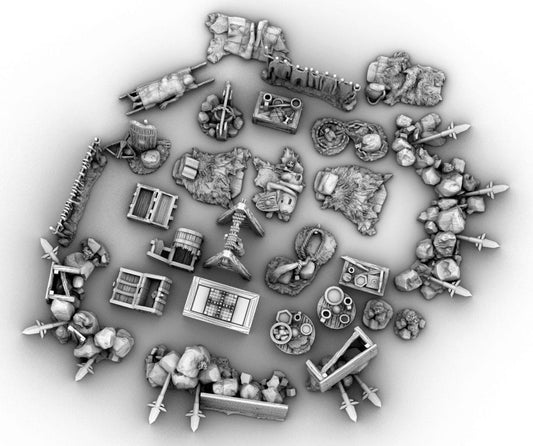 Dungeon Campground by GameScape3D - 3D Printed Tabletop Terrain, Perfect for Wargames, Board Games, RPGs