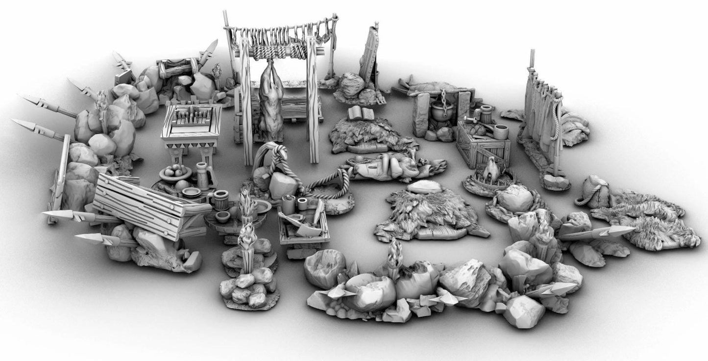 Dungeon Campground by GameScape3D - 3D Printed Tabletop Terrain, Perfect for Wargames, Board Games, RPGs
