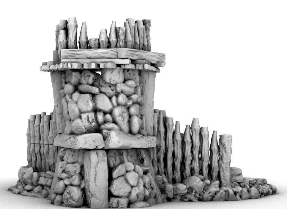 Goblin Watchpost by GameScape3D - 3D Printed Tabletop Terrain, Perfect for Wargames, Board Games, RPGs