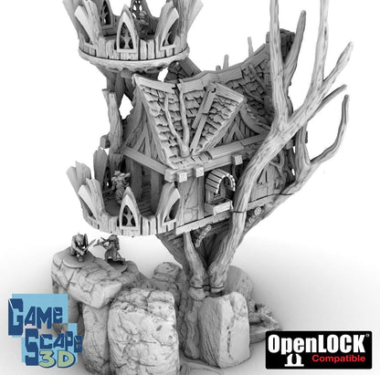 Tree Fort by GameScape3D - 3D Printed Tabletop Terrain, Perfect for Wargames, Board Games, RPGs