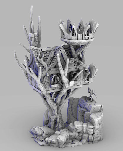 Tree Fort by GameScape3D - 3D Printed Tabletop Terrain, Perfect for Wargames, Board Games, RPGs