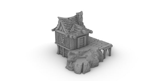 House & Dock by GameScape3D - 3D Printed Tabletop Terrain, Perfect for Wargames, Board Games, RPGs