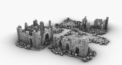 Ruins Pack II Terrain by GameScape3D - 3D Printed Tabletop Terrain, Perfect for Wargames, Role playing games, Tabletop games