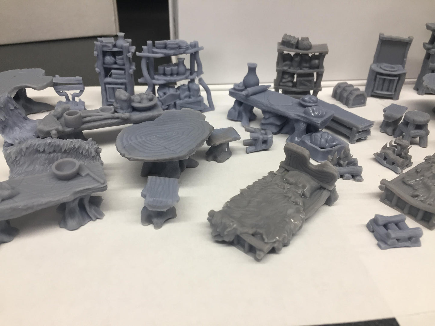 Primitive Furniture Set 1 by GameScape3D - 3D Printed Tabletop Terrain, Perfect for Wargames, Board Games, RPGs