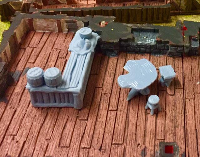 Primitive Furniture Set 1 by GameScape3D - 3D Printed Tabletop Terrain, Perfect for Wargames, Board Games, RPGs