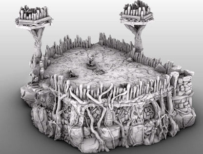 Huge Swamp Goblin Fort by GameScape3D - 3D Printed Tabletop Terrain, Perfect for Wargames, Board Games, RPGs