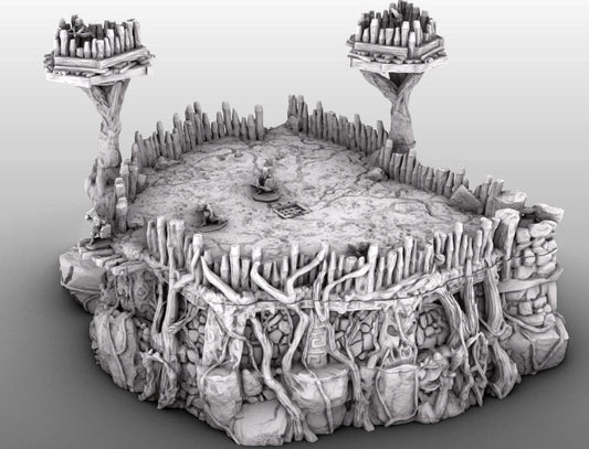 Huge Swamp Goblin Fort by GameScape3D - 3D Printed Tabletop Terrain, Perfect for Wargames, Board Games, RPGs