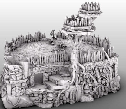 Huge Swamp Goblin Fort by GameScape3D - 3D Printed Tabletop Terrain, Perfect for Wargames, Board Games, RPGs
