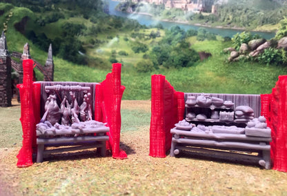 Merchant Stand with Slide in walls and tabletop variations 2 by GameScape3D - 3D Printed Tabletop Terrain, Perfect for Wargames, RPGs