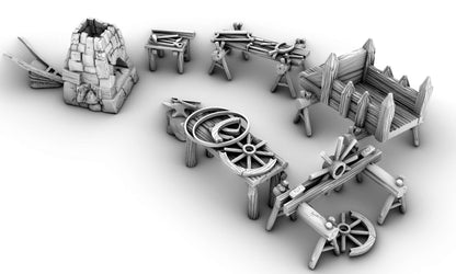Wheel Wright and Small Smith by GameScape3D - 3D Printed Tabletop Terrain, Perfect for Wargames, RPGs