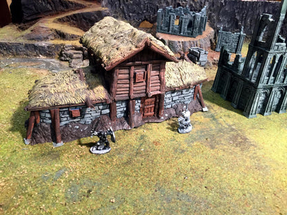 Large Peasant House or Celtic Long House by GameScape3D - 3D Printed Tabletop Terrain, Perfect for Wargames, Board Games, RPGs