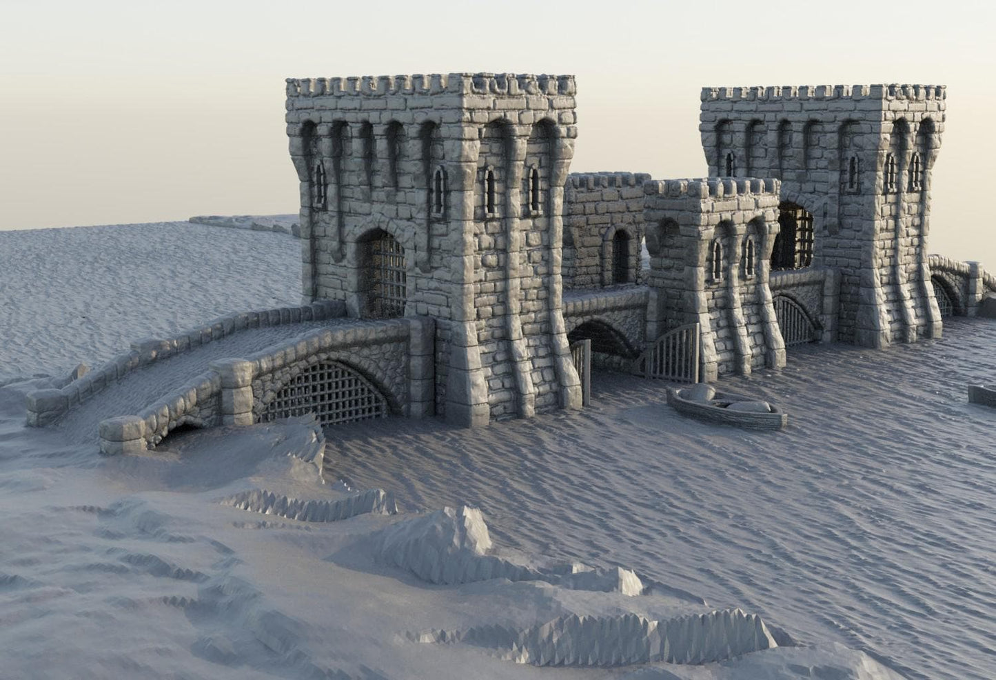 River Patrol Bridge - Tabletop Terrain - 28 MM 3D Printed Terrain by MiniatureLand, Perfect for Wargaming and RPGs