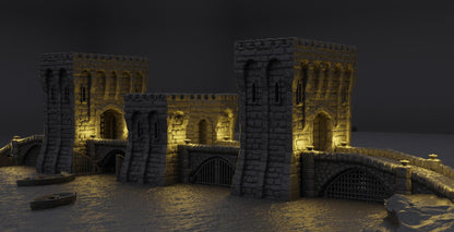 River Patrol Bridge - Tabletop Terrain - 28 MM 3D Printed Terrain by MiniatureLand, Perfect for Wargaming and RPGs