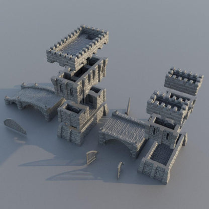 River Patrol Bridge - Tabletop Terrain - 28 MM 3D Printed Terrain by MiniatureLand, Perfect for Wargaming and RPGs