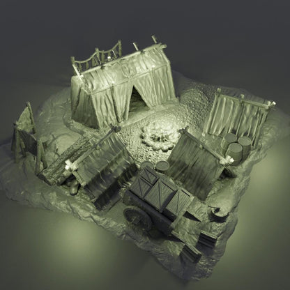 Adventurer Campsite - Tabletop Terrain - 28 MM, Tabletop 3D Printed Terrain by MiniatureLand, Perfect for Wargaming and RPGs