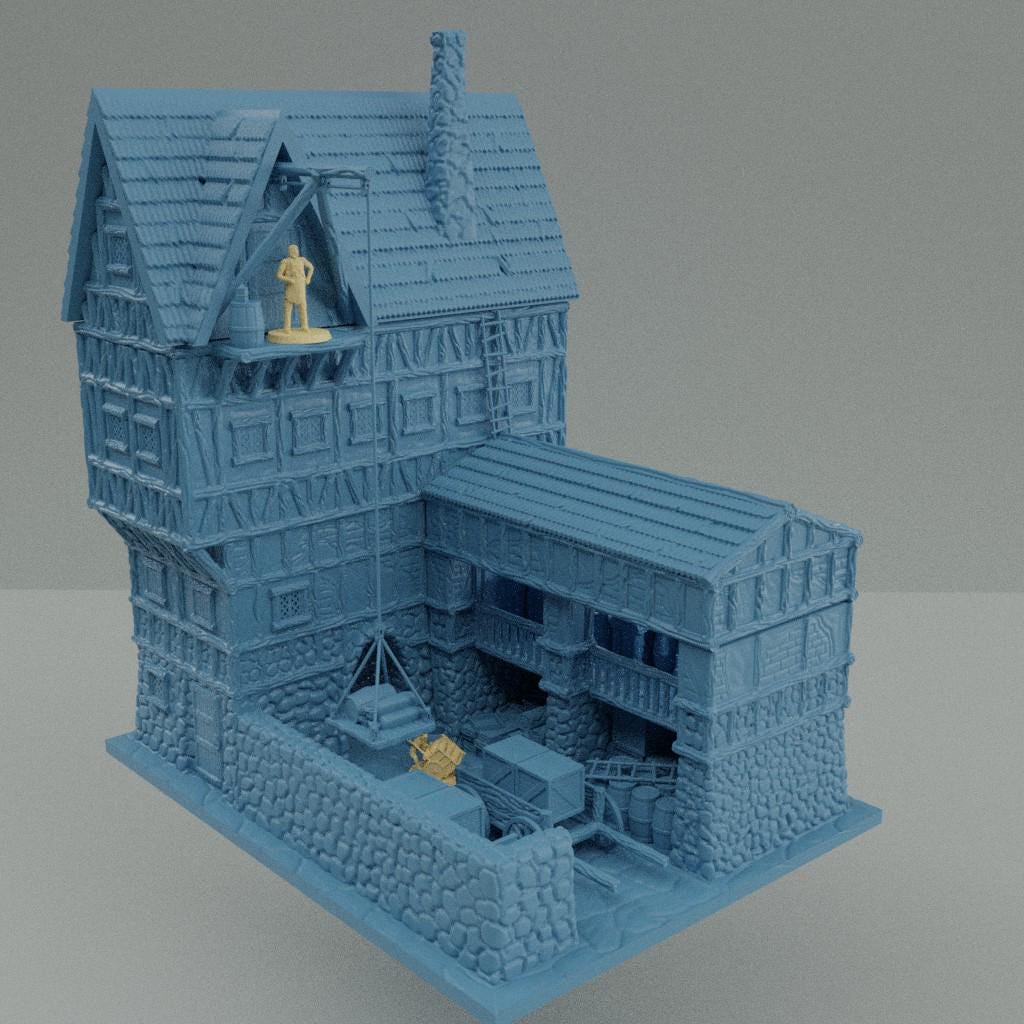 Store House - Tabletop Terrain - 28 MM Tabletop 3D Printed Terrain by MiniatureLand, Perfect for Wargaming and RPGs