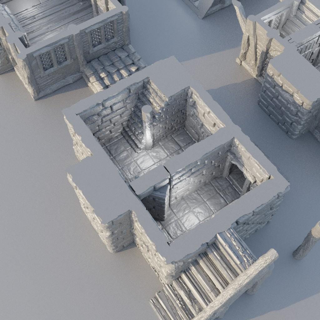 Shady Guild House - Tabletop Terrain - 28 MM, Tabletop 3D Printed Terrain by MiniatureLand, Perfect for Wargaming and RPGs