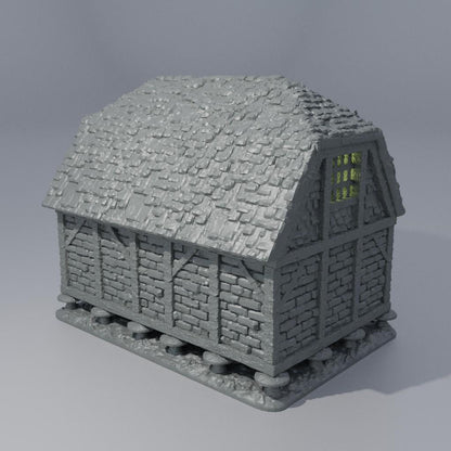 Medieval Granary - Tabletop Terrain - 28 MM Tabletop 3D Printed Terrain by MiniatureLand, Perfect for Wargaming and RPGs