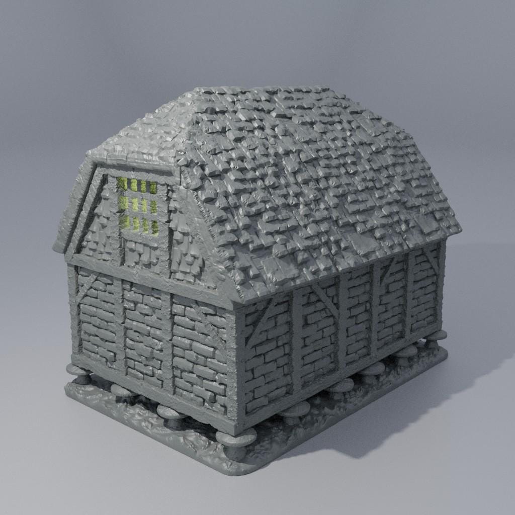 Medieval Granary - Tabletop Terrain - 28 MM Tabletop 3D Printed Terrain by MiniatureLand, Perfect for Wargaming and RPGs