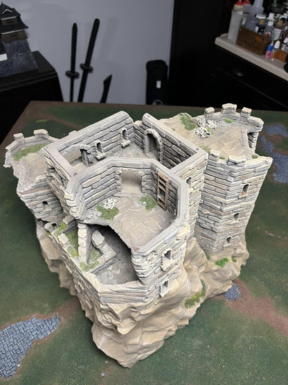 Ruined Old Castle - Tabletop Terrain - 28 MM, Tabletop 3D Printed Terrain by MiniatureLand, Perfect for Wargaming and RPGs