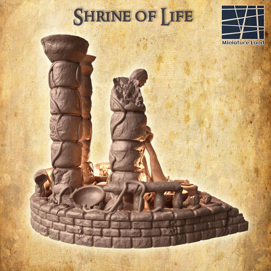 Shrine of Life - Tabletop Terrain - 28 MM, Tabletop 3D Printed Terrain by MiniatureLand, Perfect for Wargaming and RPGs