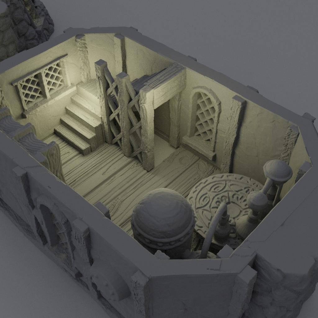 Alchemist House - Tabletop Terrain - 28 MM, Tabletop 3D Printed Terrain by MiniatureLand, Perfect for Wargaming and RPGs