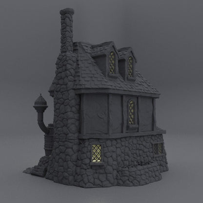 Alchemist House - Tabletop Terrain - 28 MM, Tabletop 3D Printed Terrain by MiniatureLand, Perfect for Wargaming and RPGs