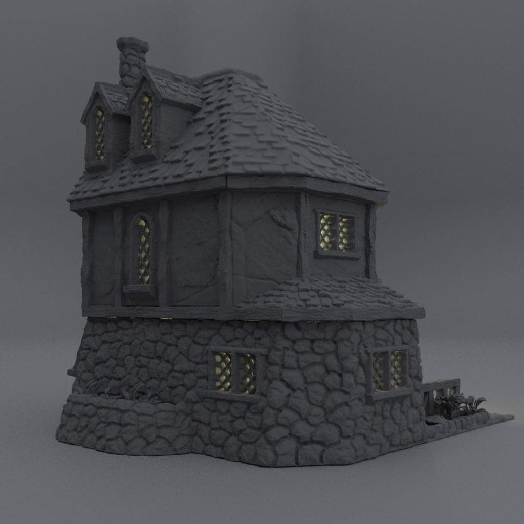 Alchemist House - Tabletop Terrain - 28 MM, Tabletop 3D Printed Terrain by MiniatureLand, Perfect for Wargaming and RPGs