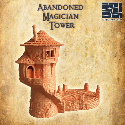 Abandoned Magician Tower - Tabletop Terrain - 28 MM, Tabletop 3D Printed Terrain by MiniatureLand, Perfect for Wargaming and RPGs