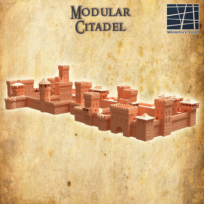 Modular Citadel - Tabletop Terrain - 28 MM, Tabletop 3D Printed Terrain by MiniatureLand, Perfect for Wargaming and RPGs