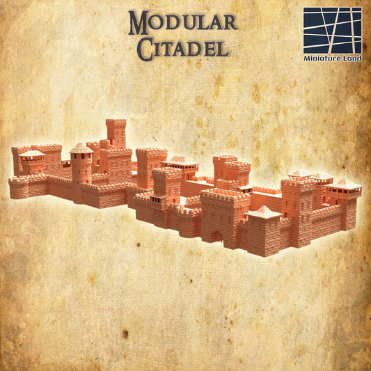 Modular Citadel - Tabletop Terrain - 28 MM, Tabletop 3D Printed Terrain by MiniatureLand, Perfect for Wargaming and RPGs