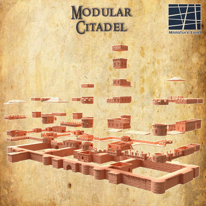 Modular Citadel - Tabletop Terrain - 28 MM, Tabletop 3D Printed Terrain by MiniatureLand, Perfect for Wargaming and RPGs