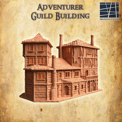 Adventurer Guild Building - Tabletop Terrain - 28 MM, Tabletop 3D Printed Terrain by MiniatureLand, Perfect for Wargaming and RPGs