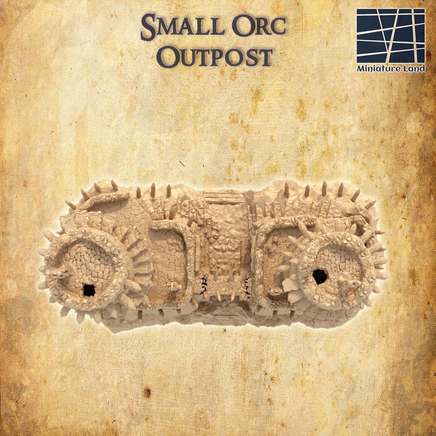 Small Orc Outpost- Tabletop Terrain - 28 MM, Tabletop 3D Printed Terrain by MiniatureLand, Perfect for Wargaming and RPGs