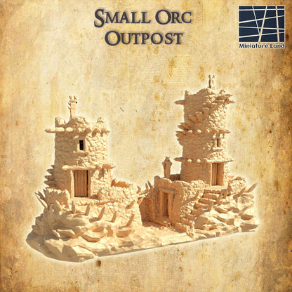 Small Orc Outpost- Tabletop Terrain - 28 MM, Tabletop 3D Printed Terrain by MiniatureLand, Perfect for Wargaming and RPGs