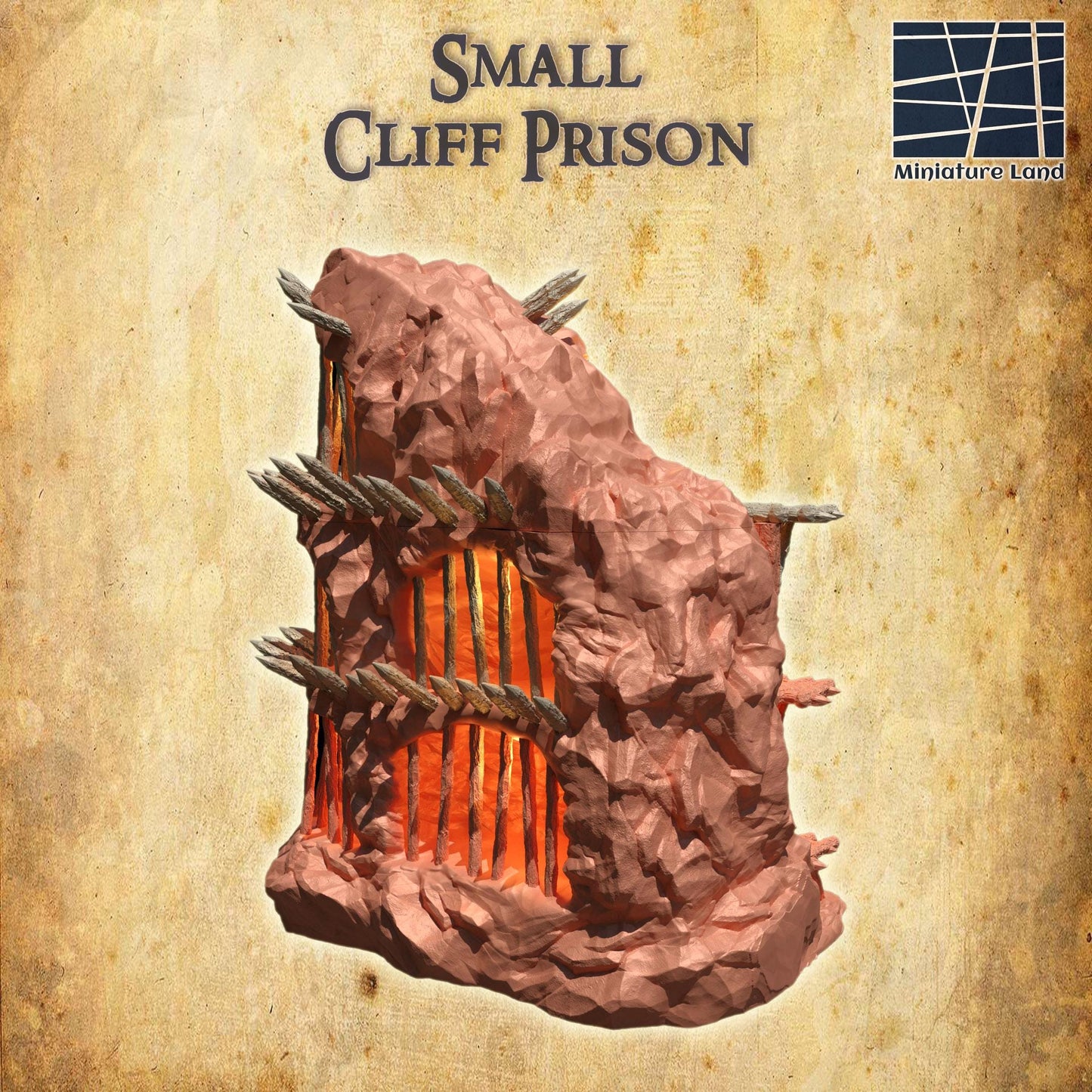 Old Cliff Prison - Tabletop Terrain - 28 MM, Tabletop 3D Printed Terrain by MiniatureLand, Perfect for Wargaming and RPGs