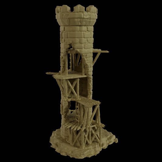 Infested Lookout Tower - Tabletop Terrain - 28 MM, Tabletop 3D Printed Terrain by MiniatureLand, Perfect for Wargaming and RPGs