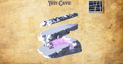 Yeti Cave - Tabletop Terrain - 28 MM, Tabletop 3D Printed Terrain by MiniatureLand, Perfect for Wargaming and RPGs