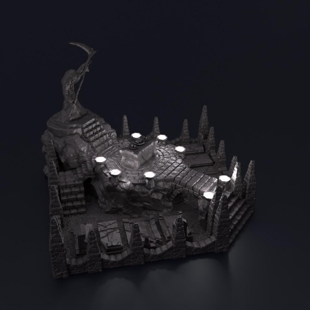 Undead Shrine - Tabletop Terrain - 28 MM, Tabletop 3D Printed Terrain by MiniatureLand, Perfect for Wargaming and RPGs