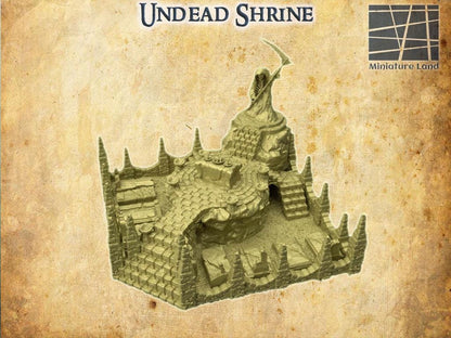 Undead Shrine - Tabletop Terrain - 28 MM, Tabletop 3D Printed Terrain by MiniatureLand, Perfect for Wargaming and RPGs