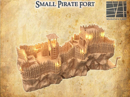 Small Pirate Fort - Tabletop Terrain - 28 MM Tabletop 3D Printed Terrain by MiniatureLand, Perfect for Wargaming and RPGs