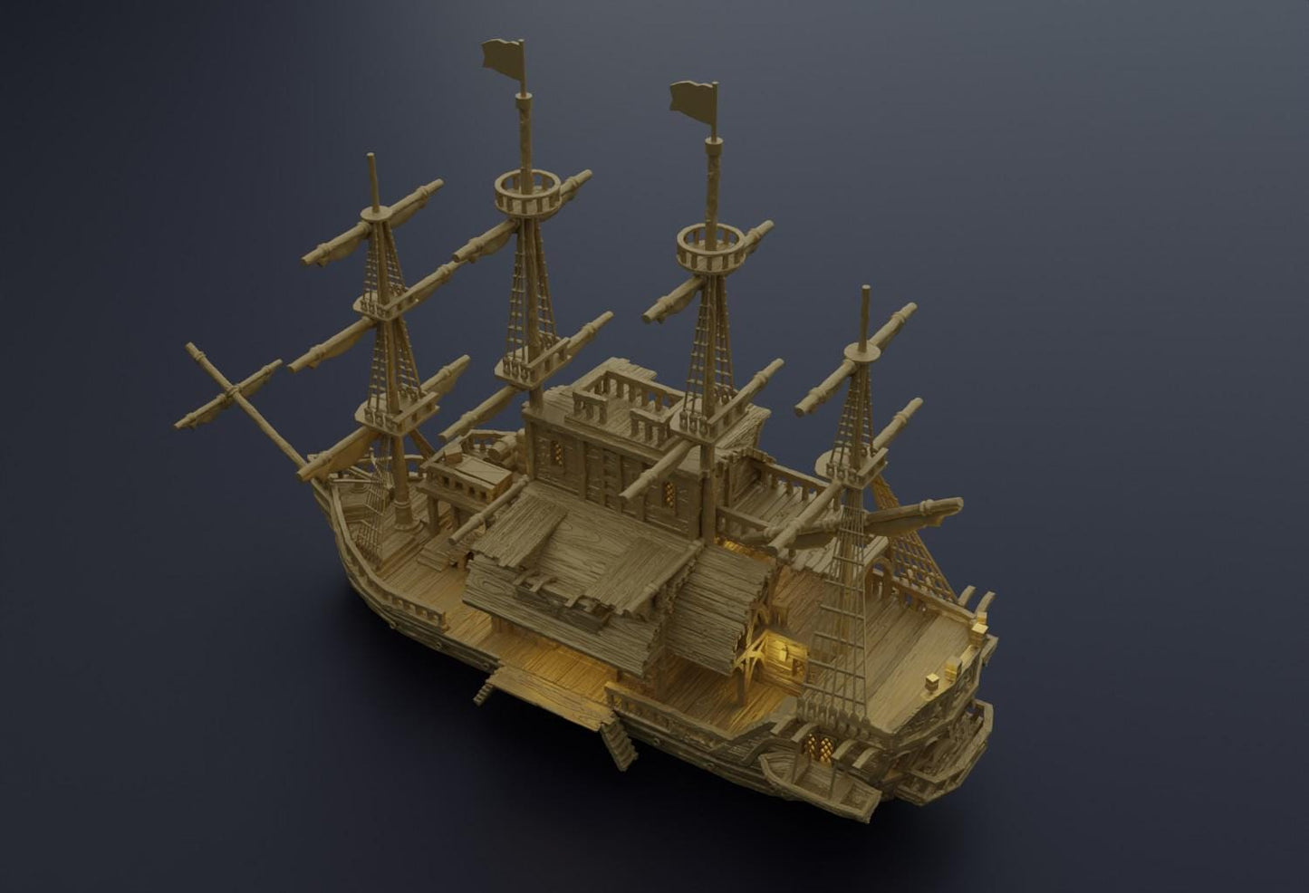 Floating Pirate Tavern- Tabletop Terrain - 28 MM Tabletop 3D Printed Terrain by MiniatureLand, Perfect for Wargaming and RPGs