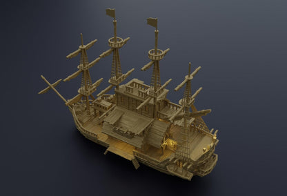 Floating Pirate Tavern- Tabletop Terrain - 28 MM Tabletop 3D Printed Terrain by MiniatureLand, Perfect for Wargaming and RPGs