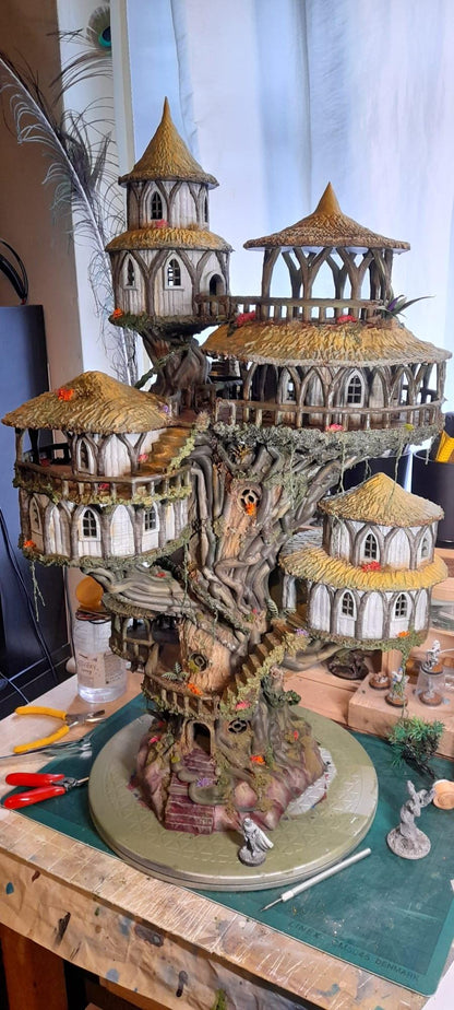 Grand Treehouse - Tabletop Terrain - 28 MM, Tabletop 3D Printed Terrain by MiniatureLand, Perfect for Wargaming and RPGs