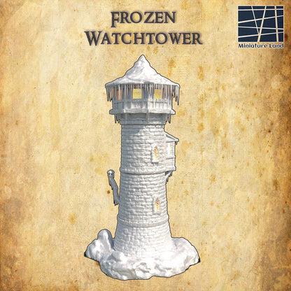 Frozen Watchtower - Tabletop Terrain - 28 MM, Tabletop 3D Printed Terrain by MiniatureLand, Perfect for Wargaming and RPGs