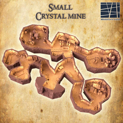 Small Crystal Mine - Tabletop Terrain - 28 MM, Tabletop 3D Printed Terrain by MiniatureLand, Perfect for Wargaming and RPGs