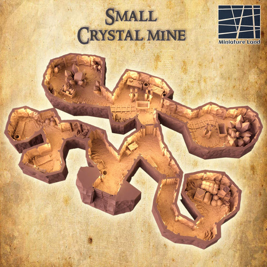 Small Crystal Mine - Tabletop Terrain - 28 MM, Tabletop 3D Printed Terrain by MiniatureLand, Perfect for Wargaming and RPGs