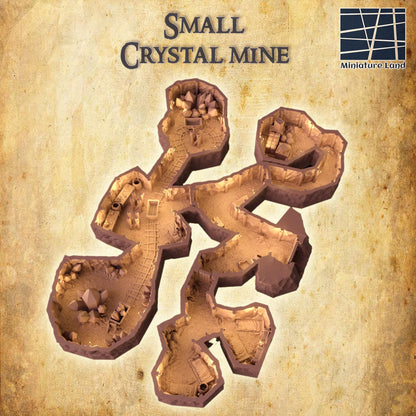 Small Crystal Mine - Tabletop Terrain - 28 MM, Tabletop 3D Printed Terrain by MiniatureLand, Perfect for Wargaming and RPGs