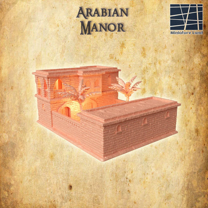 Arabian Manor - Tabletop Terrain - 28 MM Tabletop 3D Printed Terrain by MiniatureLand, Perfect for Wargaming and RPGs