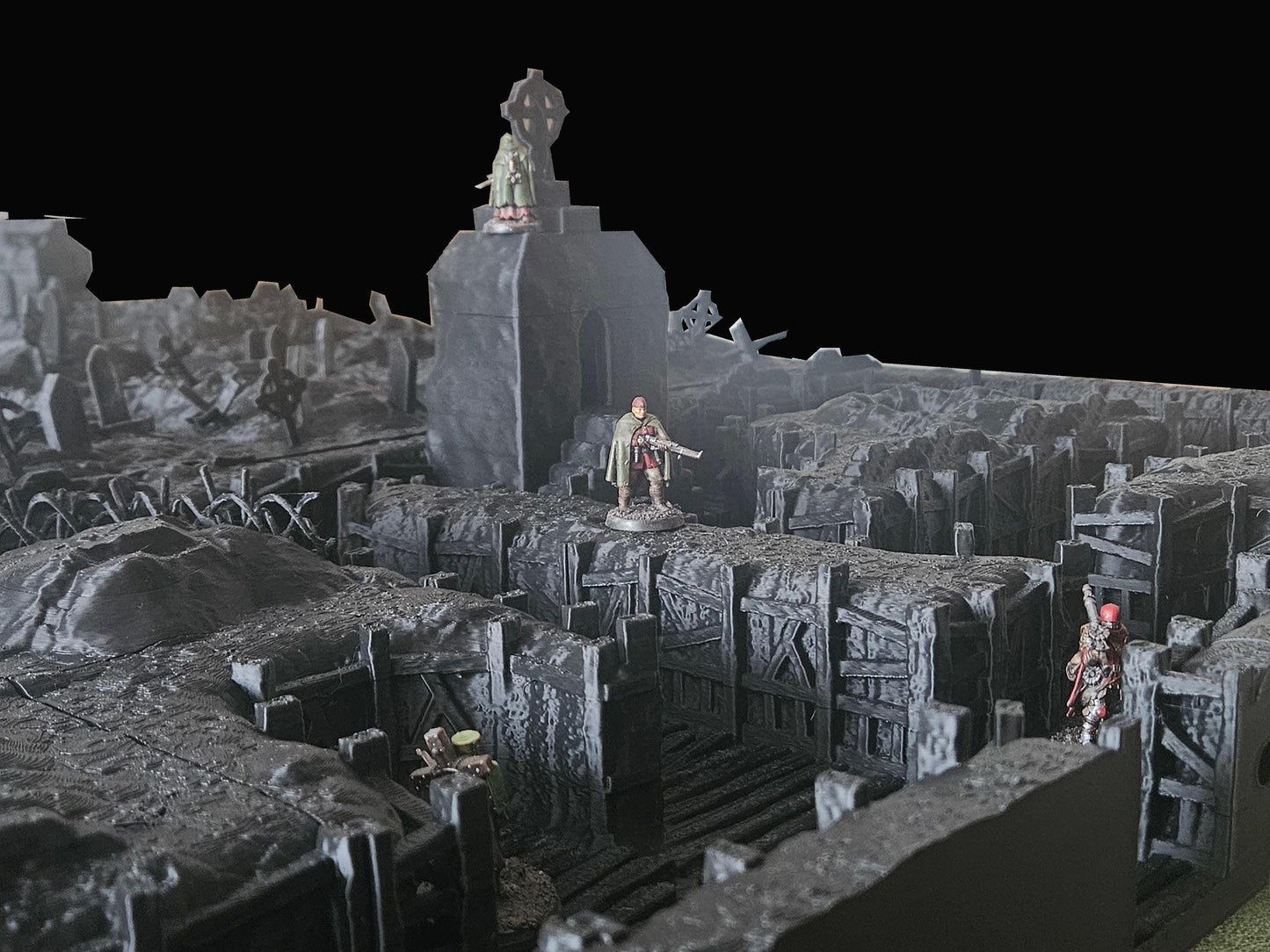 Trench Battle Zone - Tabletop Terrain - Tabletop 3D Printed Terrain by MiniatureLand, Perfect for Wargaming and RPGs